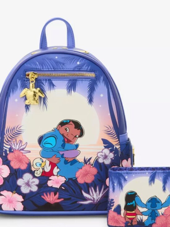 Loungefly Disney Lilo & Stitch Floral Sunset Scene Mini Backpack (BoxLunch 10th main image 6